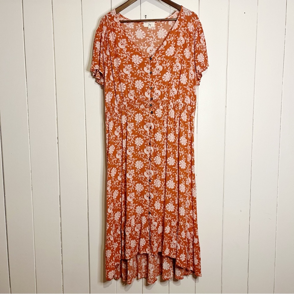 Ivy 90's Style Whimsigoth Bohiemian Button Front Maxi Dress. Size XL.